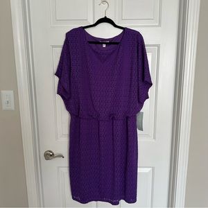 London Times Purple Eyelet Lined Plus Size 20W Dress.  Gorgeous color!!